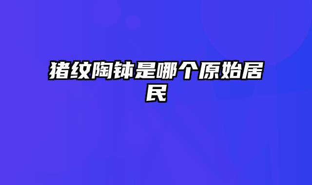 猪纹陶钵是哪个原始居民