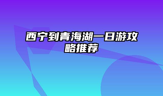 西宁到青海湖一日游攻略推荐