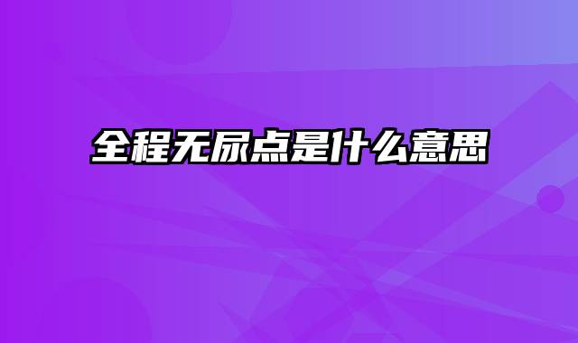 全程无尿点是什么意思