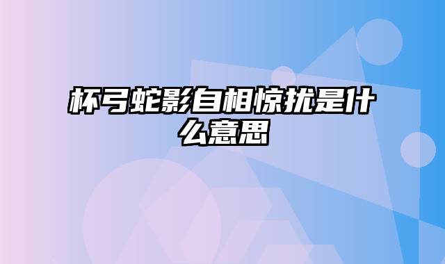 杯弓蛇影自相惊扰是什么意思