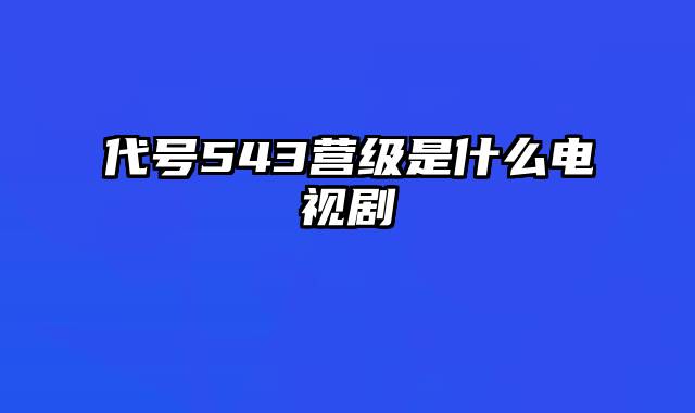 代号543营级是什么电视剧