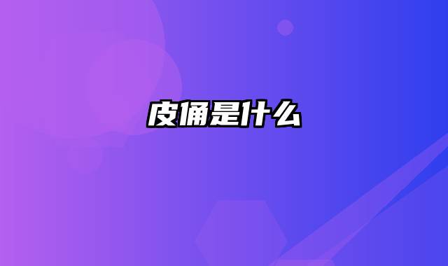 皮俑是什么