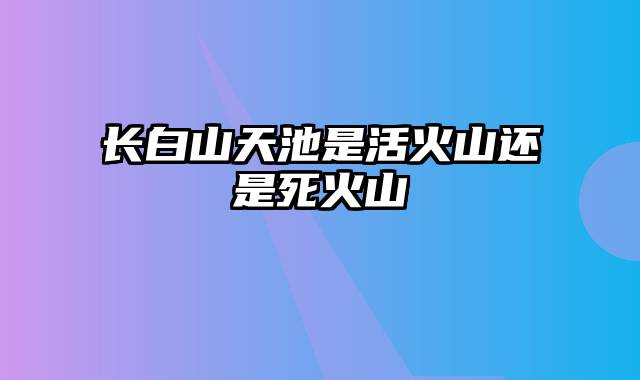 长白山天池是活火山还是死火山