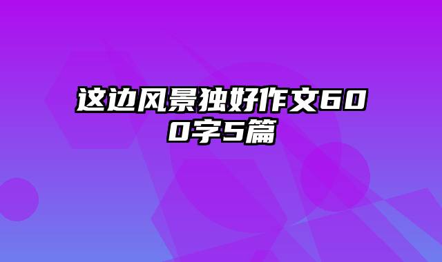 这边风景独好作文600字5篇