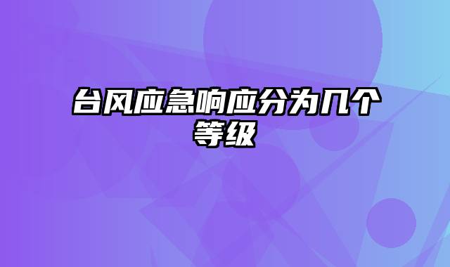 台风应急响应分为几个等级