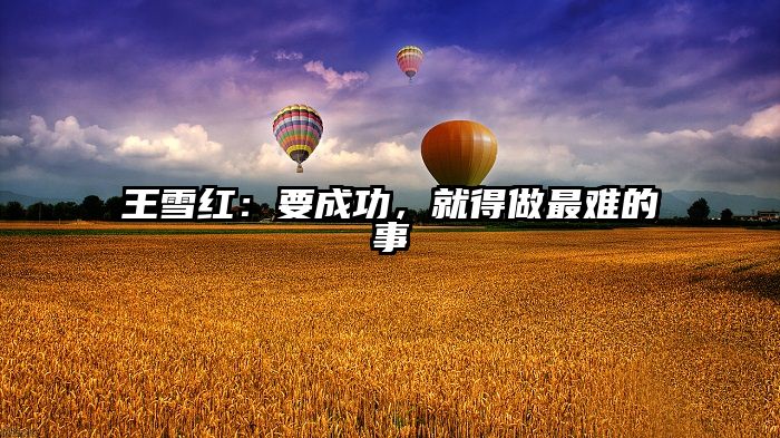 王雪红：要成功，就得做最难的事