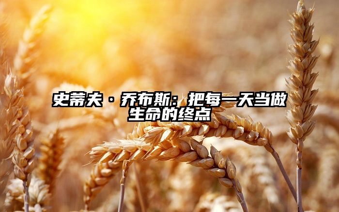 史蒂夫·乔布斯：把每一天当做生命的终点