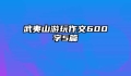 武夷山游玩作文600字5篇